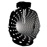 NTtie Herren mit Pullover mit Kapuze Sweat Hood Gitterquadrat 3D Digitaldruck