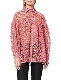 Love Moschino Damen Loose fit Long Sleeved All-Over devoré Flowers,with Gathering at Cut Above The Chest Shirt, F.ROSA/FIO.Ross, 48