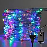 LED Lichterschlauch, Bunt 10M 240 LEDs Aussen LED Schlauch mit 8 Modi und Timer, Wasserdicht Lichtschlauch für Außen Innen Garten Party Hochzeit Weihnachts Deko(50M)