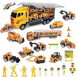 Kinder Fahrzeuge Spielzeug Set,Transport LKW baufahrzeuge Autos Spielzeug,Geburtstagsgeschenk Spielzeug für Kinder Jungen ab 3 4 5 6 J