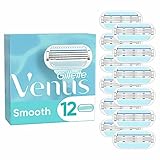 Gillette Venus Smooth Rasierklingen Damen (12 Rasierklingen), 3 Klingen mit Schutzkissen, aktuelle V