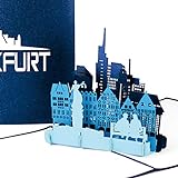 Pop Up Karte „Frankfurt am Main - Skyline mit Altstadt & Dom in 3D“ - Souvenir, Einladungskarte & Geburtstagskarte als kleines Geschenk, Dekoration, Geschenkverpackung & Reisegutschein Frankfurt a.M