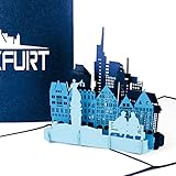 Pop Up Karte „Frankfurt am Main - Skyline mit Altstadt & Dom in 3D“ - Souvenir, Einladungskarte & Geburtstagskarte als kleines Geschenk, Dekoration, Geschenkverpackung & Reisegutschein Frankfurt a.M