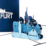 Pop Up Karte „Frankfurt am Main - Skyline mit Altstadt & Dom in 3D“ - Souvenir, Einladungskarte & Geburtstagskarte als kleines Geschenk, Dekoration, Geschenkverpackung & Reisegutschein Frankfurt a.M