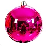 LINFEIKLJ Kugeln Weihnachtsdeko Bruchsicher Anti- UV Riese Weihnachtskugeln, Weihnachtsbaumschmuck Als Thema, Christbaumkugel-Set— 1 Stück LLLL+++ (Color : Rose red, Size : 12cm)