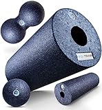 Fas-Train® Faszienrolle - [4-teiliges] Foam Roll Set für effektives Faszientraining - Starter-Set für den perfekten Einstieg ins Training mit Massagerollen - Inkl. Poster & Tasche I S