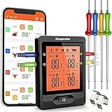 Grillthermometer Bluetooth Thermometer Grill Thermometer Digital App 328ft Funk Grill Thermometer Hintergrundbeleuchtung und Wiederaufladbarem G