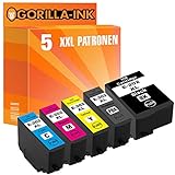 Gorilla-Ink 5 Patronen kompatibel mit Epson 202XL 202 XL | Geeignet für Expression Premium XP6000 XP 6000 XP6005 XP 6005 XP6100 XP 6100 XP6105 XP 6105