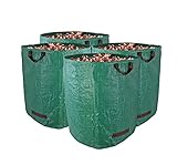 BigDean 4er Set Gartenabfallsack XXL 272L groß - aus Polypropylen-Gewebe 150g/m² - robust & wasserdicht - Gartensack Laubsack Grünabfall Müllsack für G