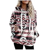 Zilosconcy Damen Sweatshirt Plüsch Langarm Hoodie Strickpullover Hoodie Stehkragen Wintermantel Plüschjacke Plüschmantel Pullover & Strickjacken für Damen Lang Winterjack