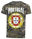 T-Shirt Portugal Camouflage Army WM 2018 .- Vintage Destroy Wappen D01 (L)