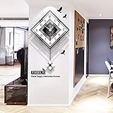 NgFTG Moderne Dekorative Wanduhr Mit Pendel, Großes Quadratische Einfache Pendel Uhr,Holz Schwarz Weiß Für Wohnzimmer Café Restaurant HJHY -schwarz 42x56cm(17x22inch)