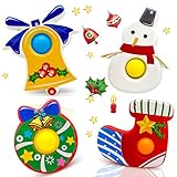 Yetech 4PCS Weihnachten Push Bubble Fidget Toy Set sensorisches Zappelpaket für Autismus ADHD lindert Stress Angst Geburtstagsfeier Klassenzimmer Bür Kinder Erw