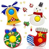 Yetech 4PCS Weihnachten Push Bubble Fidget Toy Set sensorisches Zappelpaket für Autismus ADHD lindert Stress Angst Geburtstagsfeier Klassenzimmer Bür Kinder Erw
