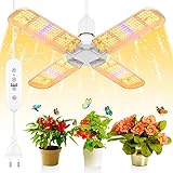 SINJIAlight 552 Pcs LEDs Pflanzenlampe,E27 200W Vollspektrum Pflanzenlicht Grow Lampe Glückskleeblatt 180° Einstellbar,9H/12H/15H Timing-Funktion,für Garten Zimmerpflanzen [Energieklasse A++] (200W-A)