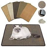 NASTRA Kratzmatte Katze - Sisal, Langlebige Rutschhemmende Sisal-Matte, Geeignet für Fußbodenheizung, Krallenpflege Sisalteppich für Wand & Boden (Zufällige Farbe) 40 * 60CM