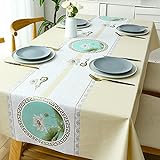 JIALINAG PVC Tischdecke Quadrat für Küche Esstisch Kunststoff Wischtuchreinigung Tischdecke für Indoor Outdoor,90x150