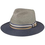 Stetson Romaro Toyo Traveller Strohhut Sonnenhut Sommerhut Travellerhut Strandhut Herren - mit Ripsband Frühling-Sommer - M (56-57 cm) g