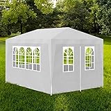 (Blitzlieferung) Garten Wasserdicht Pavillon/Festzelt/Gartenpavillon/für Garten/Party/Hochzeit/Picknick Draussen Partyzelt Gartenpavillon Event, Partyzelt 3 x 4 m Weiß