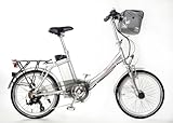 Movena AFH20 Der Klassiker Elektrofahrrad 20 Zoll Pedelec Faltrad Klapprad E-Bike, Farbe Silber: 36 V 15 AH 540 Wh AKKU Alu Aluminium R