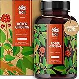Holi Natural® Roter Panax Ginseng Extrakt (10:1) | 120 Kapseln vegan | 1200mg je Tagesdosis | 20% Ginsenoside | Echter koreanischer Ginseng C.A. Mey