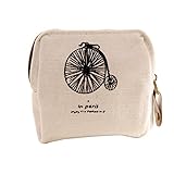 Luxshiny Ausgezeichnete Qualität Vintage Classic Frauen Mädchen Leinwand Münze Geldbörse Reißverschluss Brieftasche Kleine Mini- Tasche Fall Beutelhalter Retro Geldbeutel Geschenk (Fahrrad)