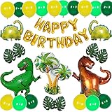 Dino Geburtstag Deko, Dinosaurier Kindergeburtstag Deko, Geburtstagsdeko Jungen, Dinosaurier Luftballons, Partyzubehör Geburtstag Deko Junge für Dschungel Party Kinder Dinosaurier Party Dek