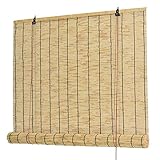 HJRD Natürlicher Reed Vorhang, Reed Vorhang aufrollen, Wohnzimmer Dekoration Partition Vintage Stroh Vorhang, Filtervorhänge, Vintage Dekoration Bambus Rollo, Anpassbar(Size: 70x140cm/28x55in)