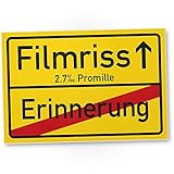 DankeDir! Filmriss - Erinnerung Kunststoff Schild mit Spruch - lustiges Geschenk für ihn Geschenkidee Geburtstagsgeschenk Männer Jungs Party Deko Zubehör Scherzartikel JGA - Accessoire Fotobox