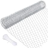 Aboofx Maschendrahtnetz zum Basteln, leicht, sechseckig, Blumendraht für Garten Geflügelzaun, mit 100 Stück Kabelbindern (6,56 x 1,15 Fuß)