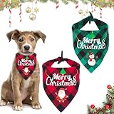 JOKILY 2 Stücke Weihnachten Haustier Bandanas, Halstuch Hund, Schal Halstuch für Weihnachten Haustier Kostüm, Dreieck Haustier Lätzchen für Haustier Weihnachten Kostüm Dekoration Zubehö