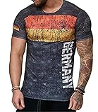 YeeHoo Sommer Modisch Druck Herren Deutschland T-Shirt Germany Männer Shirt Schw