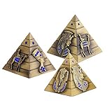 3 stk Metallstatue, Metall Ägyptische Pyramide Modell Figur Statue für Haus Büro Deko (S/M/L), Vintage Bronze Pyramide Statue, Geeignet für Büro, Wohnkultur, Jubiläum, Freund Geschenk (Bronze)