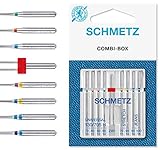 SCHMETZ Nähmaschinennadeln Set 4 Universal Nadeln | 2 Stretch Nadeln | 2 Jeans Nadeln | 1 Zwillings-Universal-Nadel | geeignet für alle gängige Haushalts-N