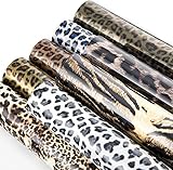 Plotterfolie Textil 8 Satz, Ohuhu Leopard-Muster HTV Vinyl, Flexfolie Plotter Textil für DIY Eisen auf Stoffen T-Shirts Hüte mit Transferpresse & B