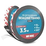 MrMag® Magnetband selbstklebend stark - extra lang - Magnetklebeband mit starkem Kleber - Mag