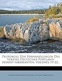 Protokoll Der Verhandlungen Des Vereins Deutscher Portland-Zement-Fabrikanten, Volumes 19-22