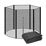 Fakavear Trampolin Sicherheitsnetz Rundrahmen Trampolin Schutznetz Reißfest Trampolin Ersatznetz Sicherheitsnetz Trampolin Netz Ø 244 305 366 430 cm FüR 6/8 Stangen Ersatzteile Für Gartentramp
