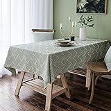 NHhuai Tischtuch mit Lotuseffekt - Tischwäsche in Leinenoptik Wasserdichter Jacquard gew