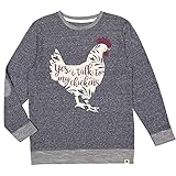John Deere Do Good Today Women'S Talk Chickens French Terry Sweatshirt-Navy-X