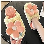 Perferct Hausschuhe Damen PlüSch-Winter Memory Foam Pantoffeln-PlüSch Spielzeug Geschenk-rutschfeste Smiley-PlüSchhausschuhe Mit Dicken Sohlen FüR Den Innenbereich,Grau,36-37