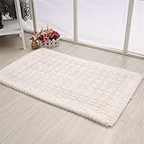 WGFGXQ Modern Minimalist Style Carpet Thickened Slip Resistance Breathable Soft Water Absorption Indoor Blanket beige White to 110x210cm1#