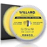 Willard® Sägeblatt 254x30 kompatibel mit Kreissägen von Bosch, Makita, Milwaukee, Dewalt - HM Kreissägeblatt für Holz - Handkreissägeblatt 80 Zähne 2,4mm Schnittb