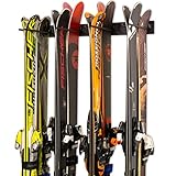 StoreYourBoard Ski-Wandhalterung für 8 Paar Skihalterungen für Heim- und Garagen-Ski aus Stahl (Schwarz)
