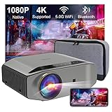 Beamer Full HD WLAN Bluetooth - Artlii Energon2 5.0G WiFi Beamer 4K Unterstützt 1080P Native Beamer mit 250' und Zoom 340ANSI Projektor Kompatibel mit TV Stick iOS/Android Phone/ Xbox/ Laptop