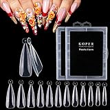 Kalolary 240PCS Klare Dual Nail System Form Mould Acryl Stiletto Nagel Erweiterung Tipps Nail Art Maniküre Werkzeuge 12 Größen mit Sk