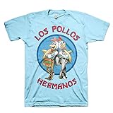 Breaking Bad Offizielles Lizenzprodukt Los Pollos Hermanos T-Shirt (Licht Blau), Larg