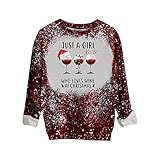 Sumeiwilly Christmas Damen Oberteile Blusen Rundhals Casual T-Shirt Top