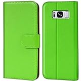 Verco Galaxy S8 Hülle, Handyhülle für Samsung Galaxy S8 Tasche PU Leder Flip Case Brieftasche - Grü