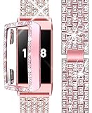 BESIOFO Bling Armband mit Hülle kompatibel für Fitbit Charge 4/Fitbit Charge 3/Charge 3 SE Frauen, Schmuck Armband Armband Armband Metall Bänder für Fitbit Charge 4/3/3 SE B